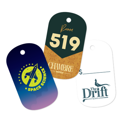 Custom Plastic 3.5" x 2" Dog Tag Shape Key Tags