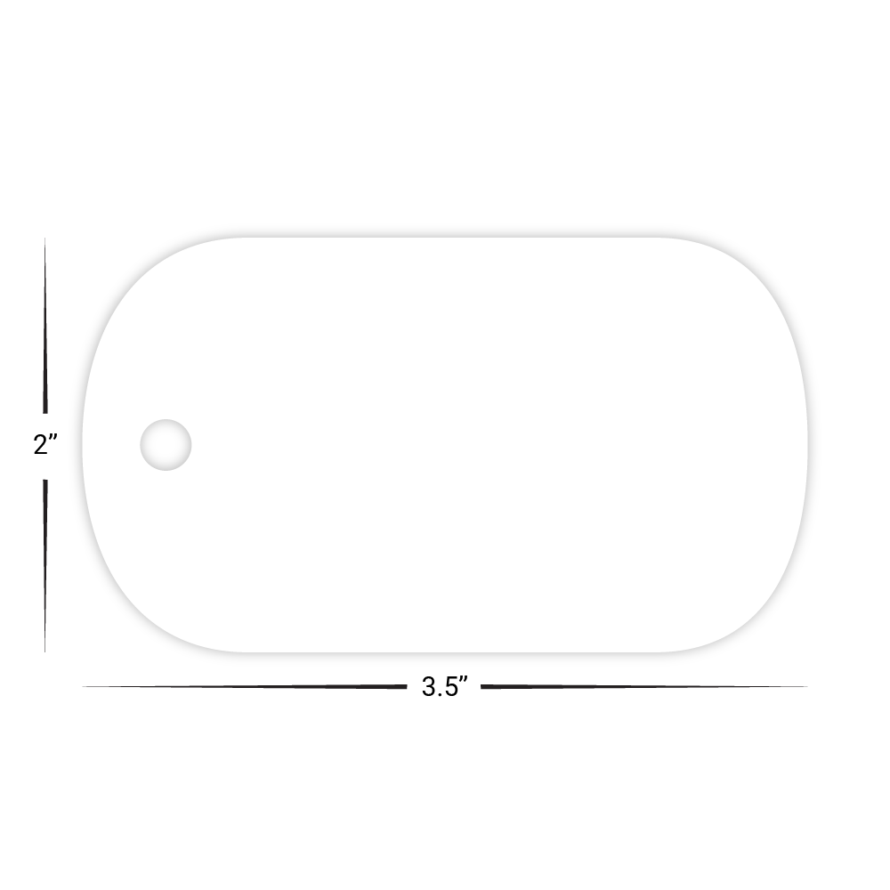 Custom Plastic 3.5" x 2" Dog Tag Shape Key Tags