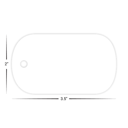Custom Plastic 3.5" x 2" Dog Tag Shape Key Tags