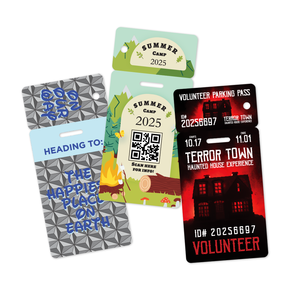Custom Plastic 4.5" x 2.125" Badge and Key Tag Combo