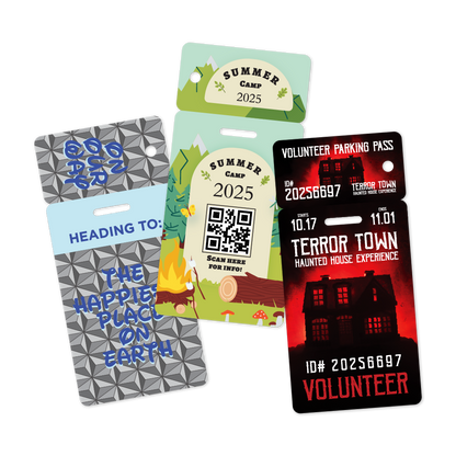 Custom Plastic 4.5" x 2.125" Badge and Key Tag Combo