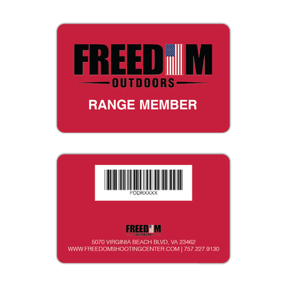 Freedom Outdoors Range Member Membership Cards
