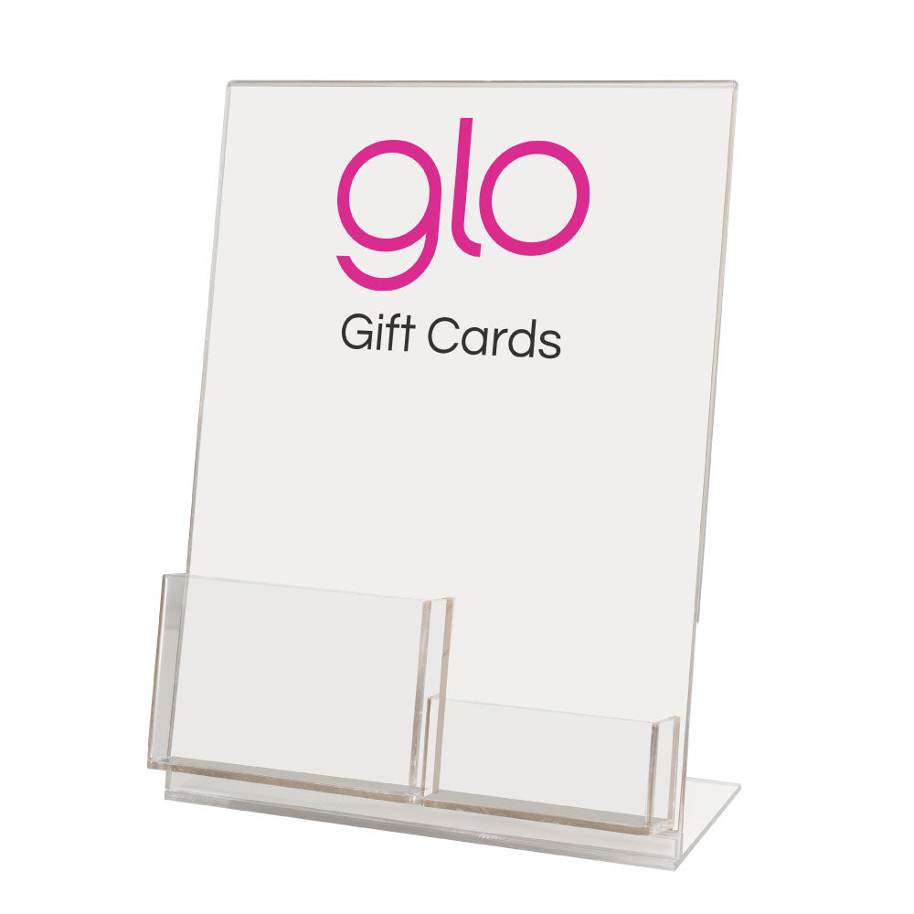 Glo Tanning Gift Card & Holder Stand