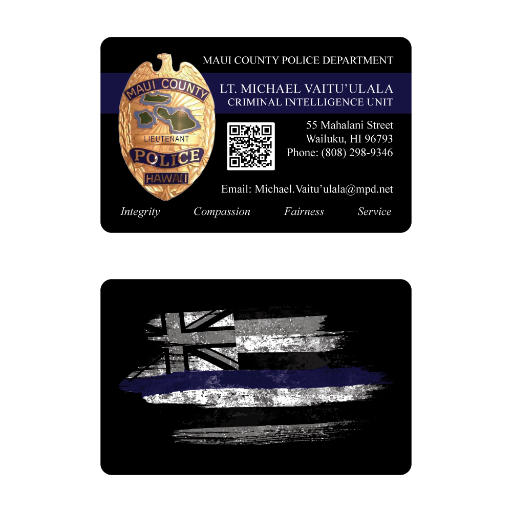 Maui County Police Department  Business Cards