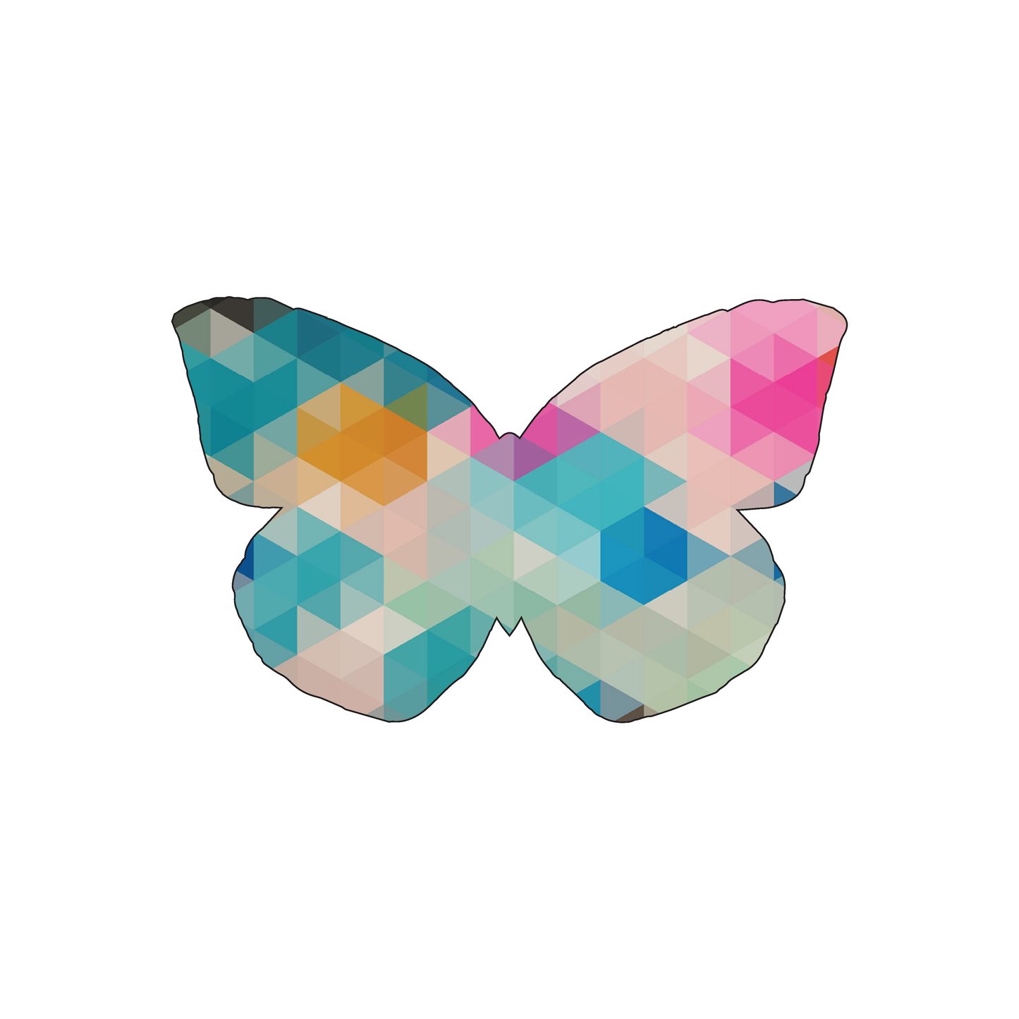Custom Plastic 3.375" x 2.125" Butterfly Shape Cards