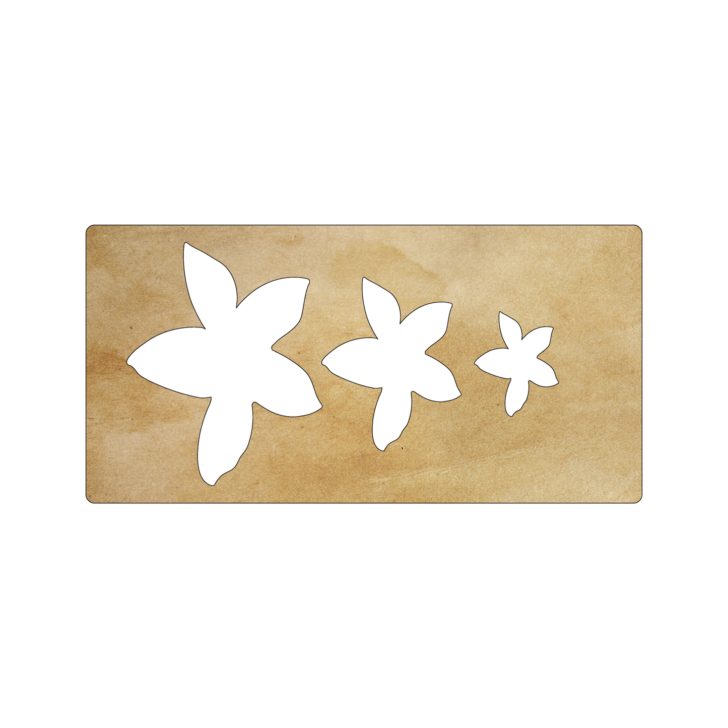 Custom Plastic 4" x 8" Flower Stencil Cards
