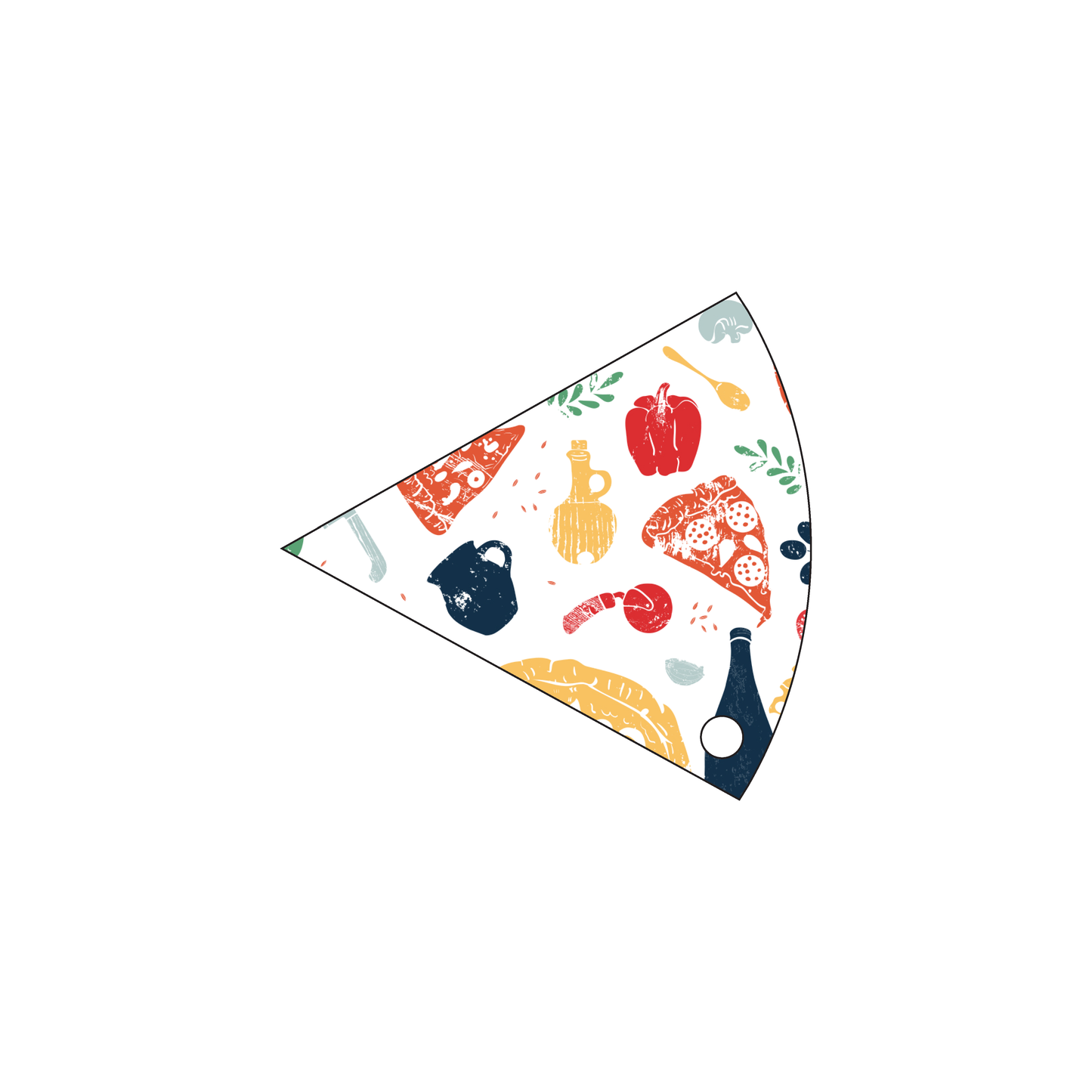 Custom Plastic 2.252" x 2.351" Pizza Shape Key Tags