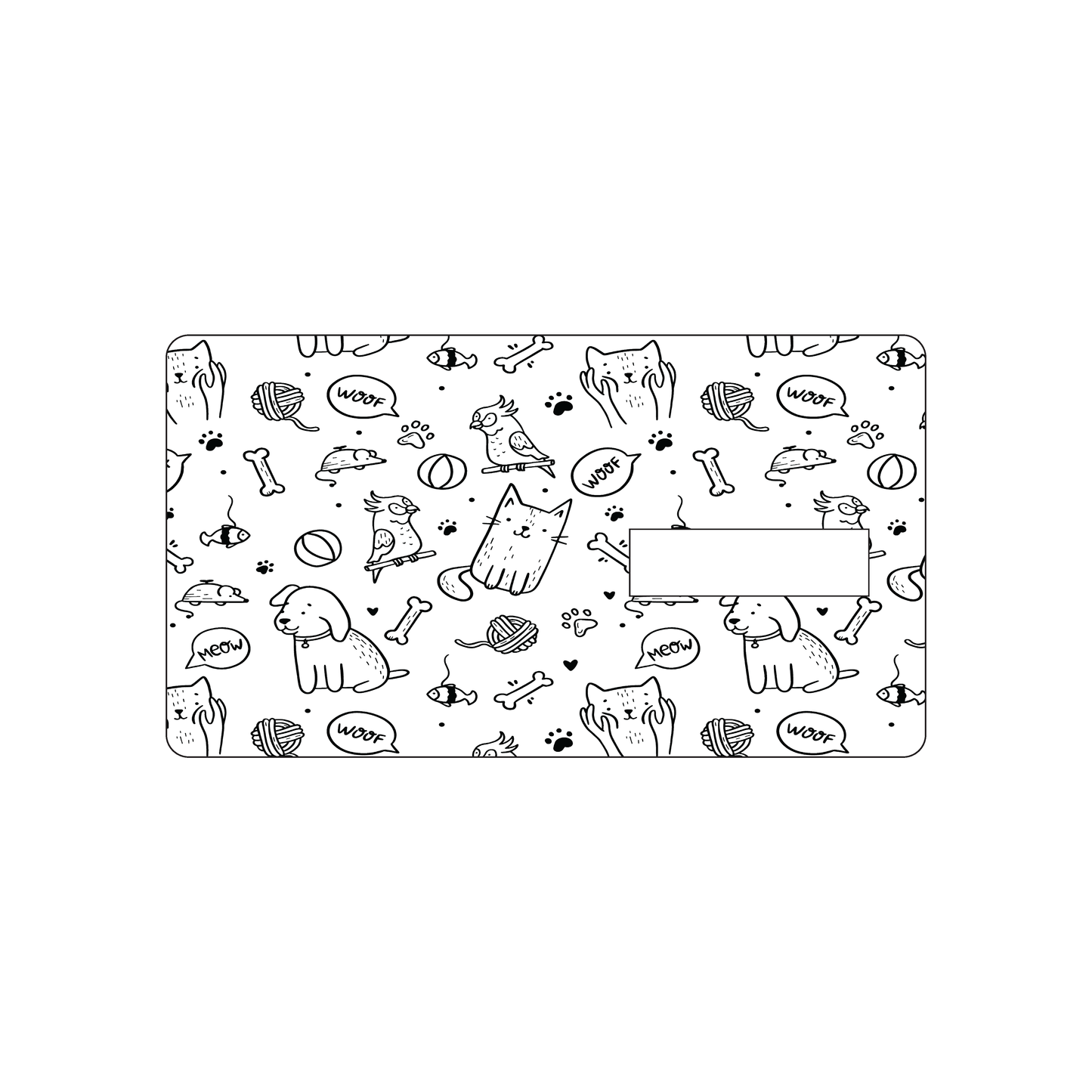 Custom Plastic 4.5" x 2.36" Cards with Narrow Rectangle Punch-Out