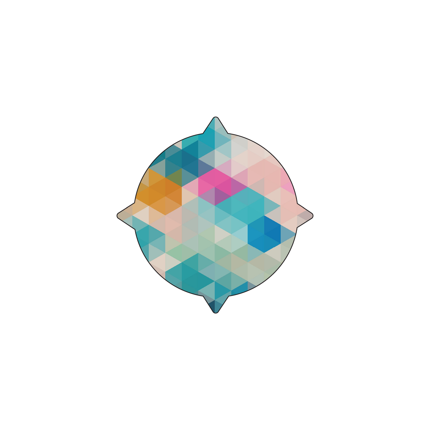 Custom Plastic 2.125" x 2.125" Compass Shape Cards