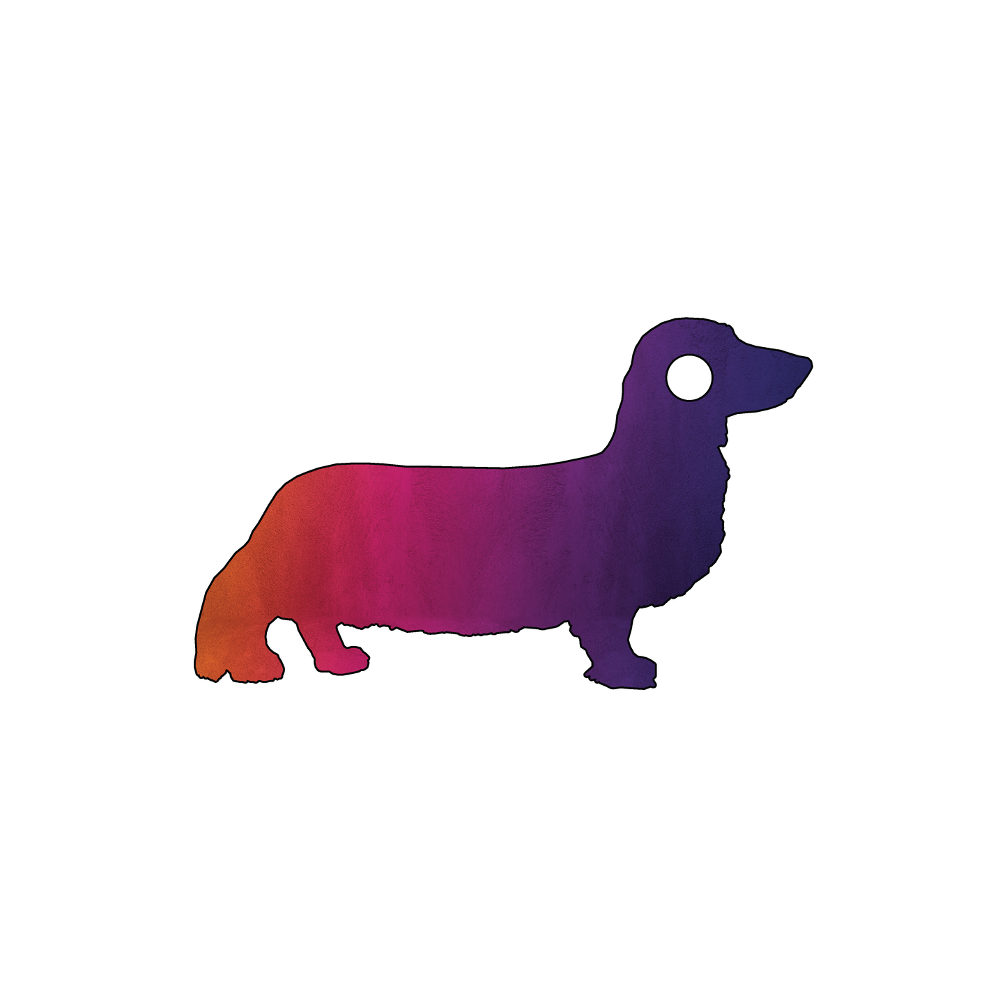 Custom Plastic 2.5" x 1.5" Weiner Dog Shape Key Tags