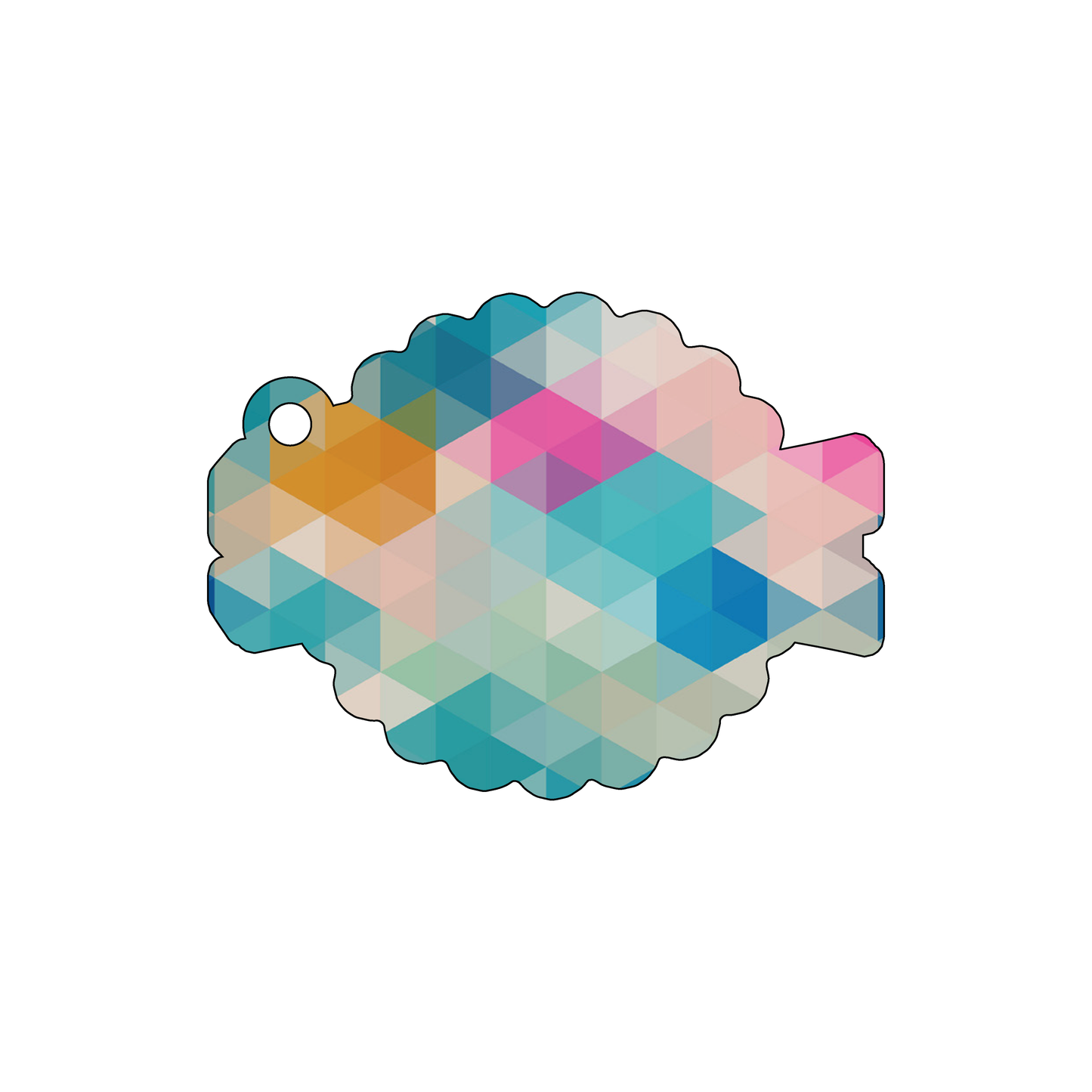 Custom Plastic 3" x 2.25" Round Ribbon Shape Tags