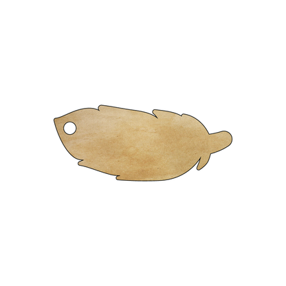 Custom Plastic 2.65" x 1.125" Feather Shape Key Tags
