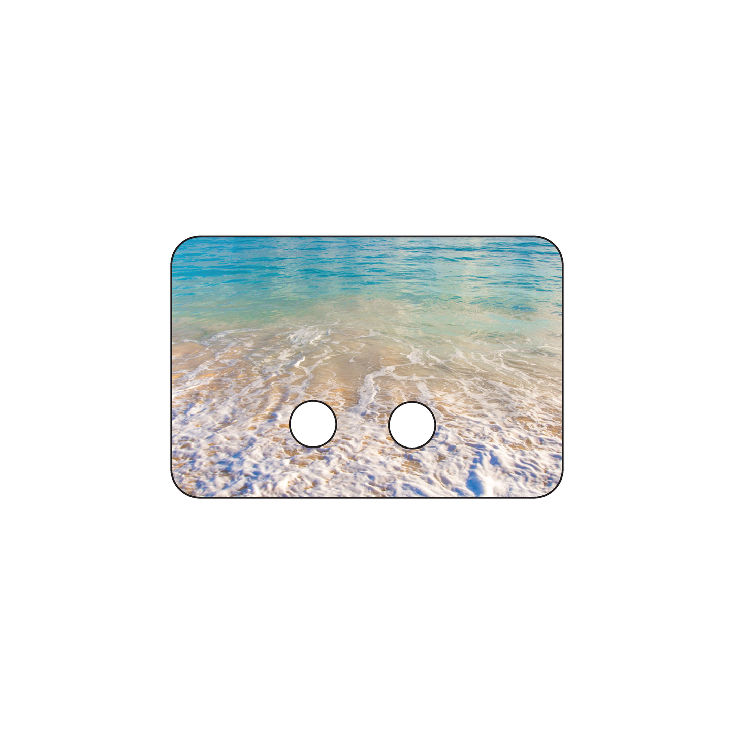 Custom Plastic 1.687" x 1.125" Small Rectangle with Two Holes Tags