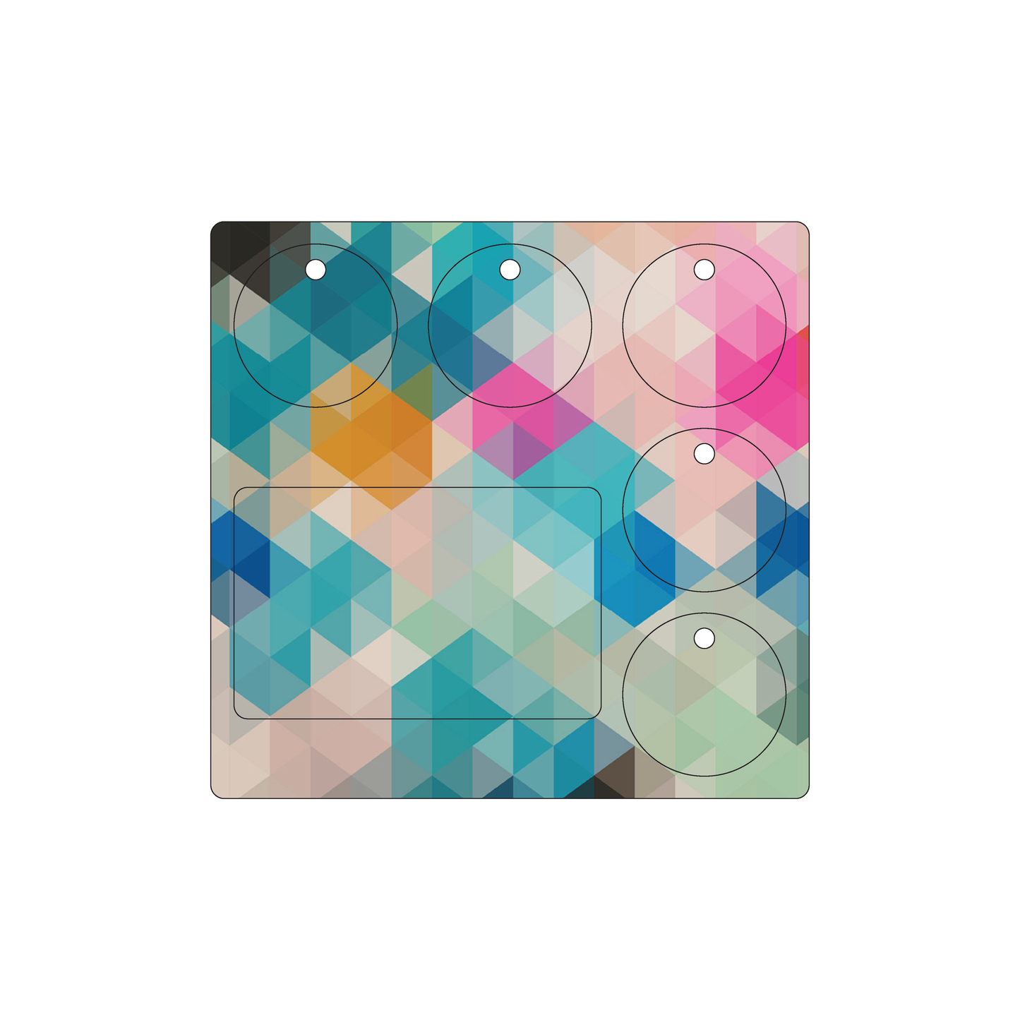 Custom Plastic 5.5" x 5.3" Card and Five Circle Key Tag Combo