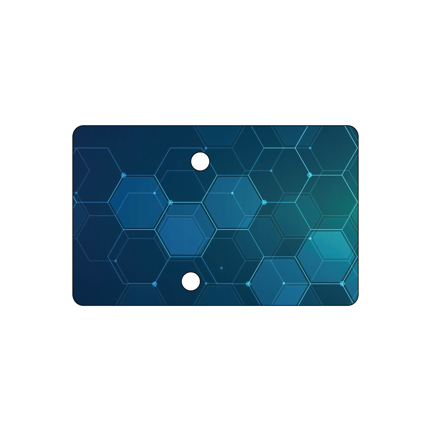 Custom Plastic 3.375" x 2.125" Two Asymmetrical Hole Cards