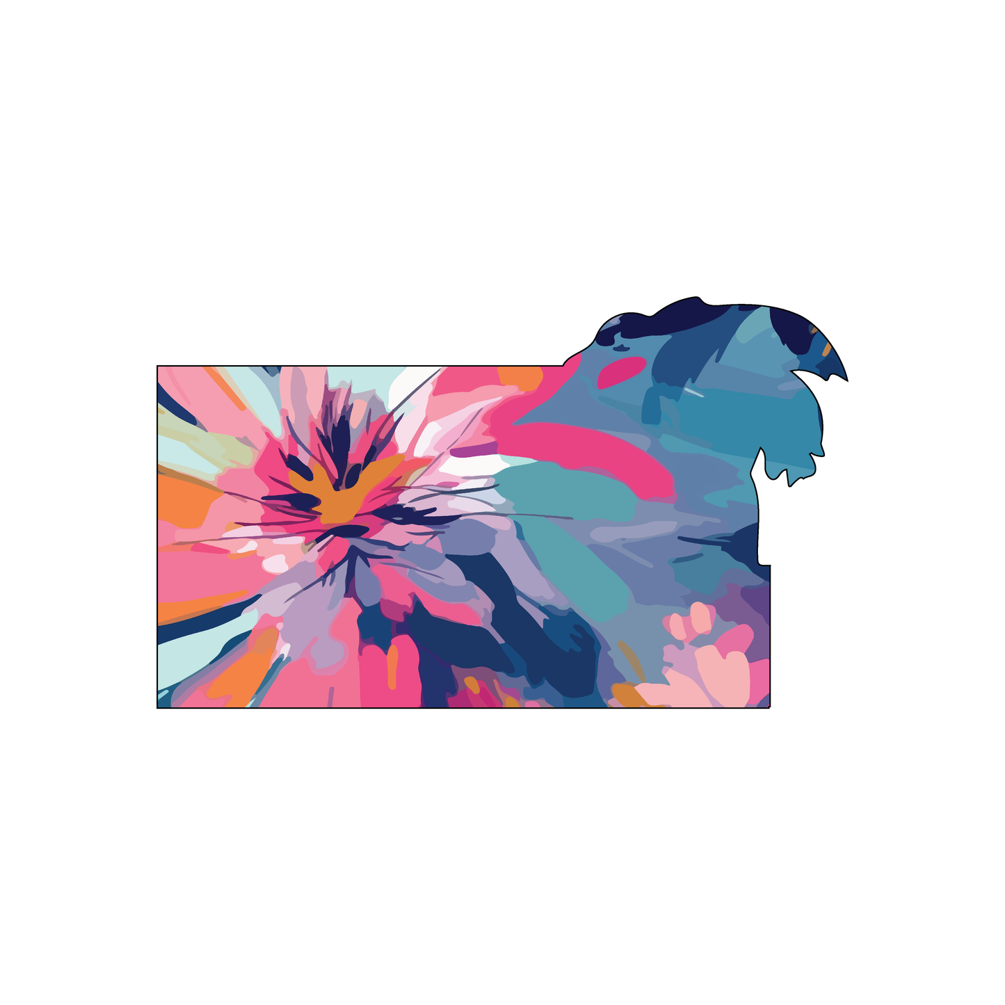 Custom Plastic 4" x 2.38" with Corner Palm Tree Shape Cards