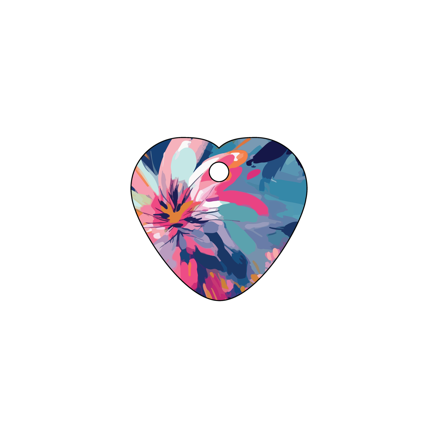 Custom Plastic 1.35" x 1.25" Heart Shape Key Tags