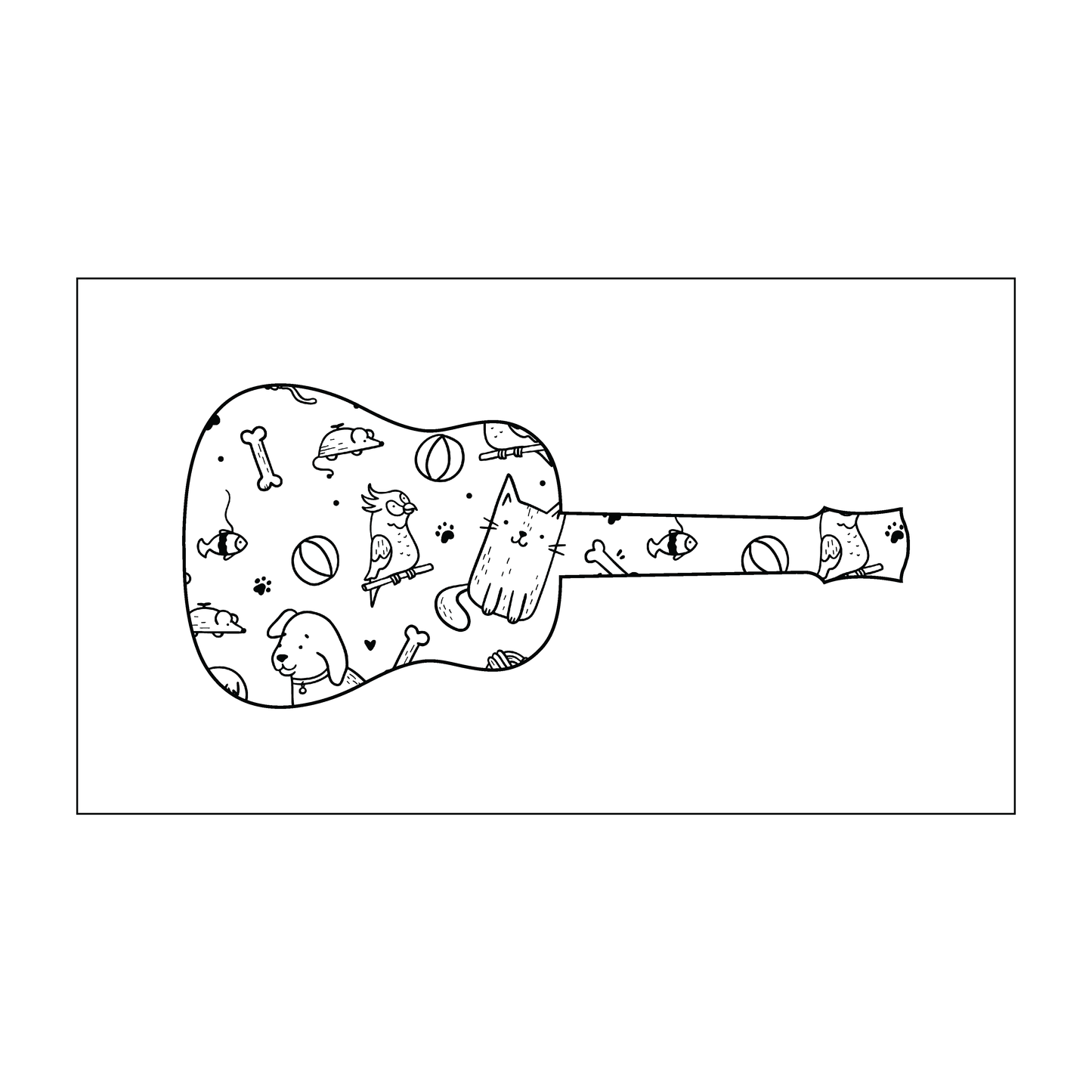 Custom Plastic 3.375" x 1.5" Guitar Shape Cards