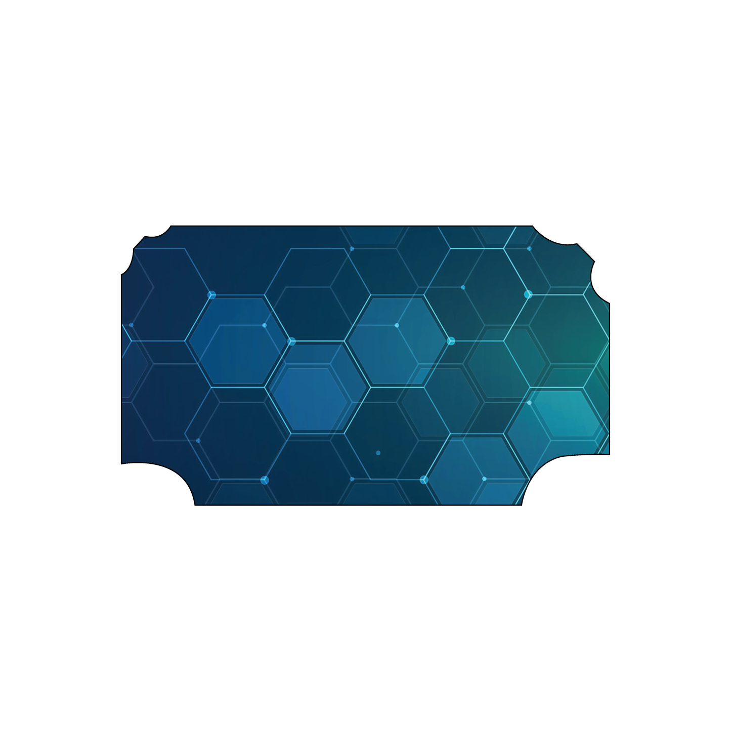 Custom Plastic 3.5" x 2" Curved and Gear Corners Cards