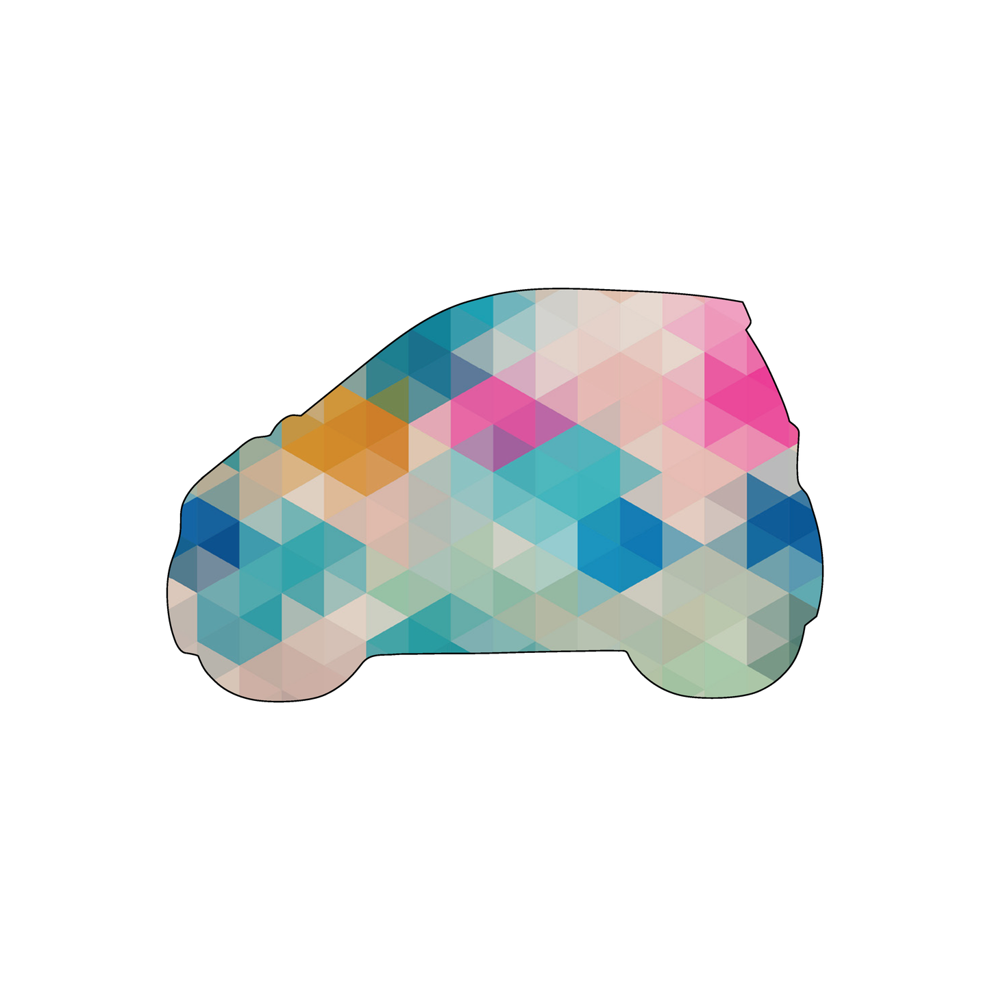 Custom Plastic 3.375" x 2.125" Smart Car Shape Cards