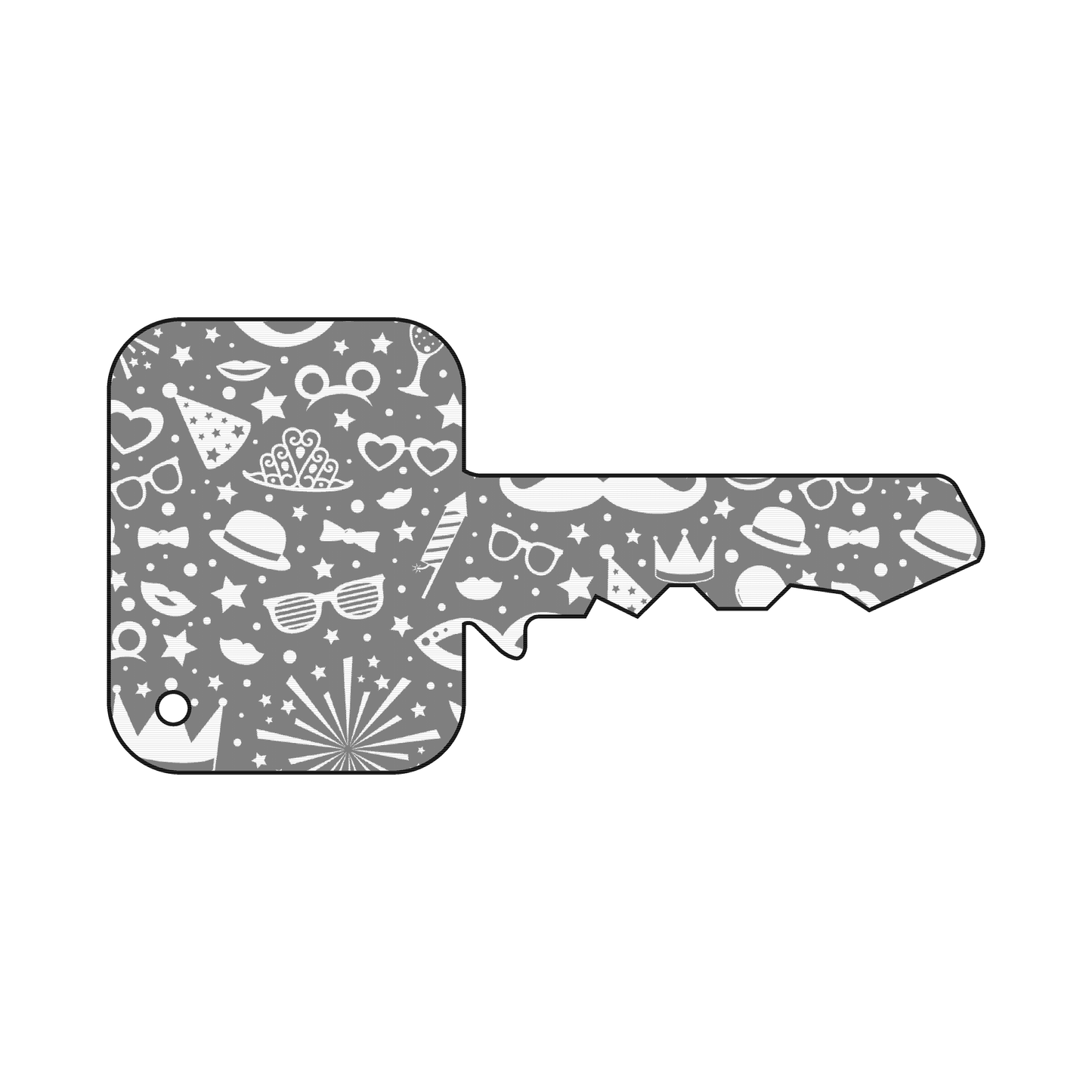 Custom Plastic 3.375" x 1.75" Key Shape Cards