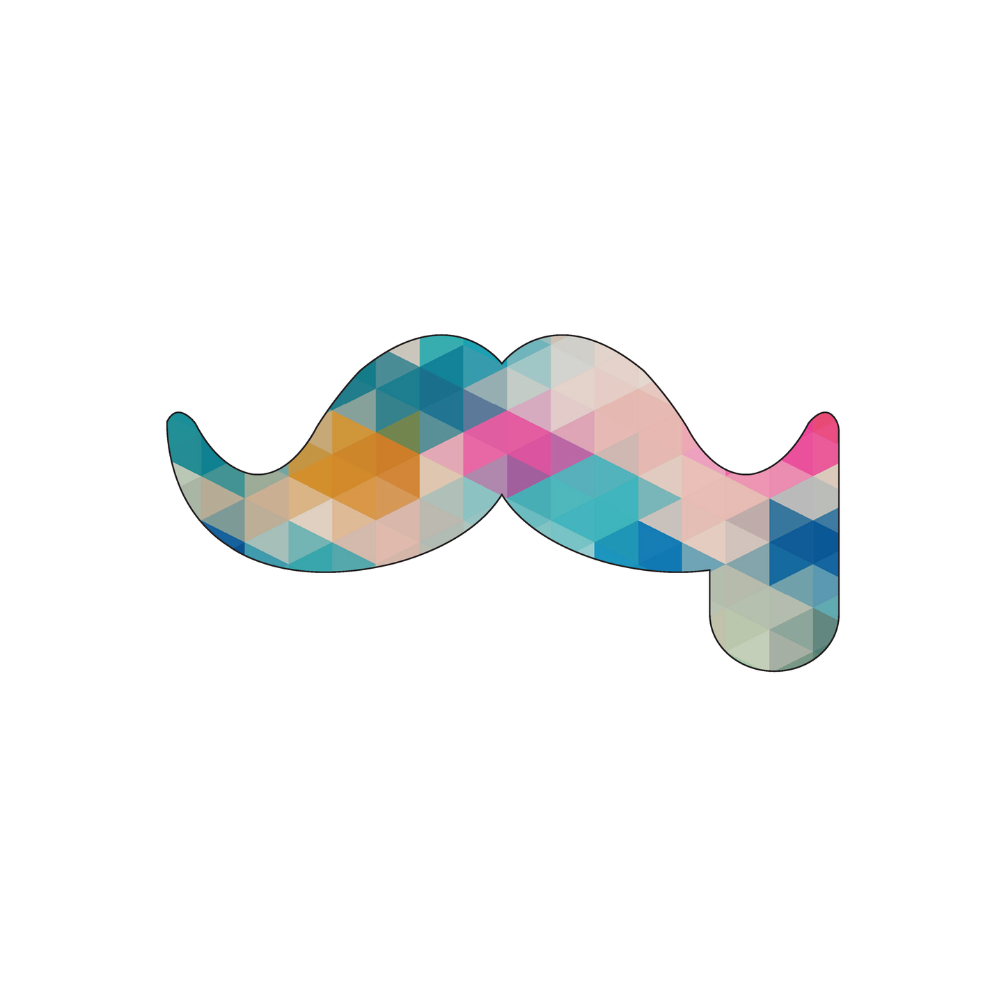 Custom Plastic 3.5" x 1.75" Mustache Shape Cards