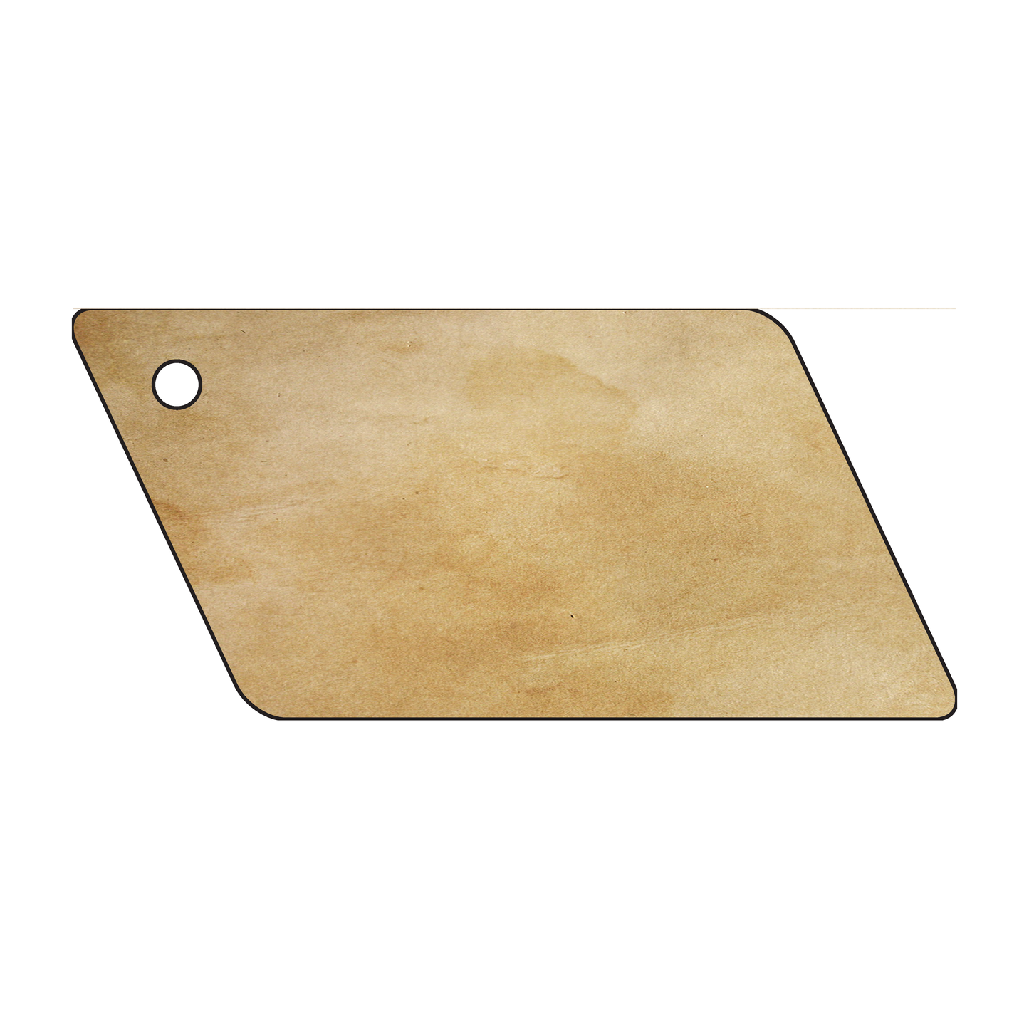 Custom Plastic 3.5" x 1.625" Parrallelogram Key Tags