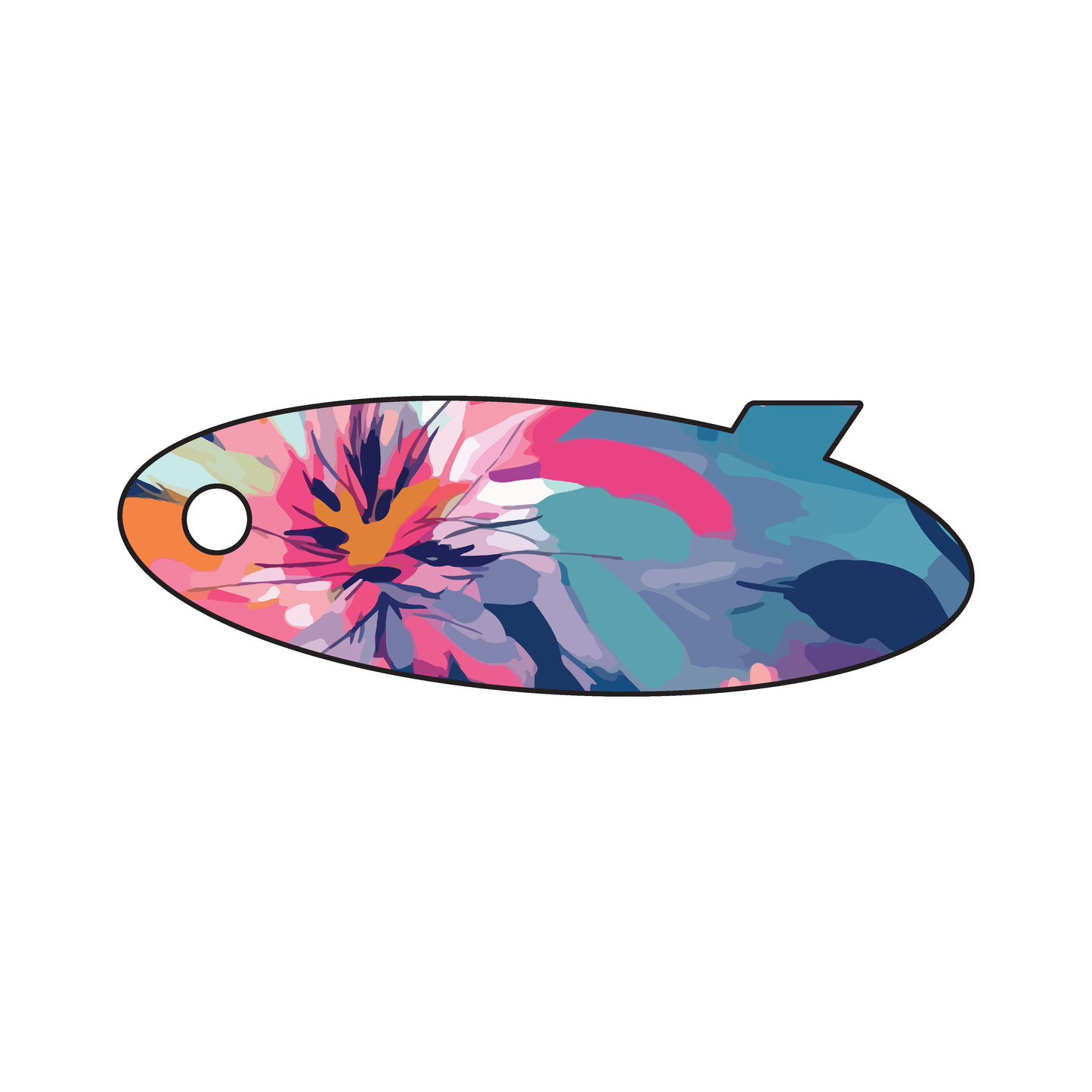 Custom Plastic 2.45" x .85" Surf Board Key Tags