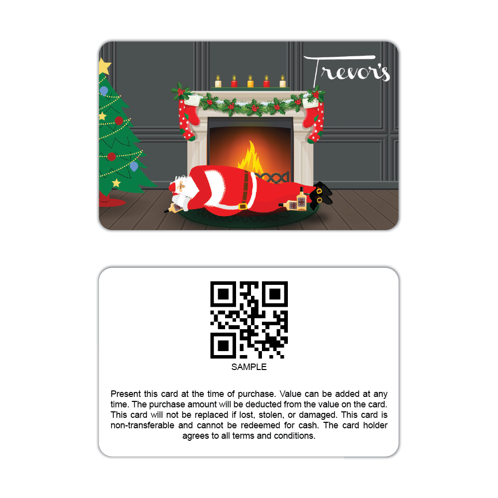 Trevor's Liquor Sleeping Santa Business Card
