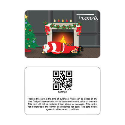 Trevor's Liquor Sleeping Santa Business Card