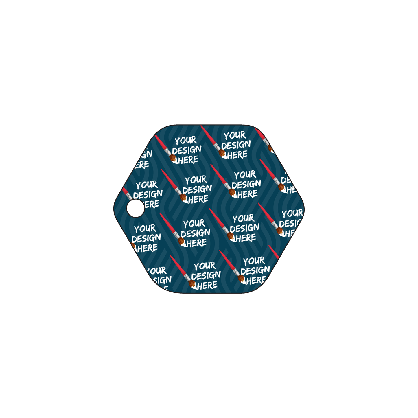 Custom Plastic 1.5" x 1.7" Hexagon Shape Key Tags