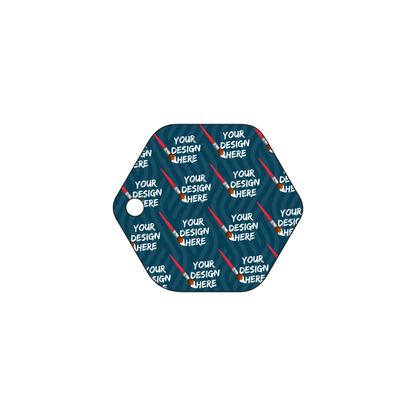 Custom Plastic 1.5" x 1.7" Hexagon Shape Key Tags