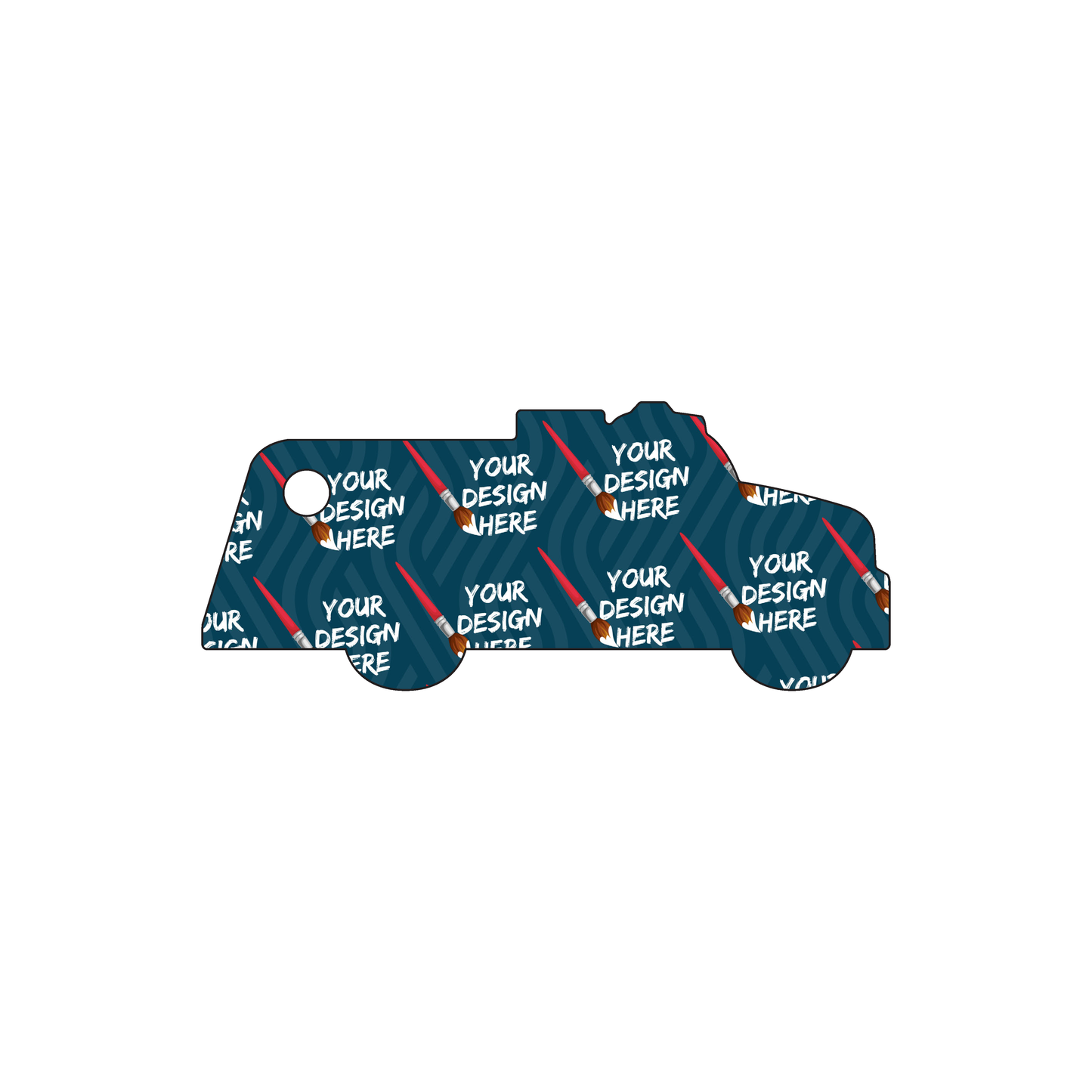 Custom Plastic 2.75" x 1.15" Fire Engine Shape Key Tags