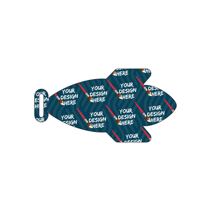 Custom Plastic 1.875" x 3.625" Rocket Ship Shape Luggage Tags