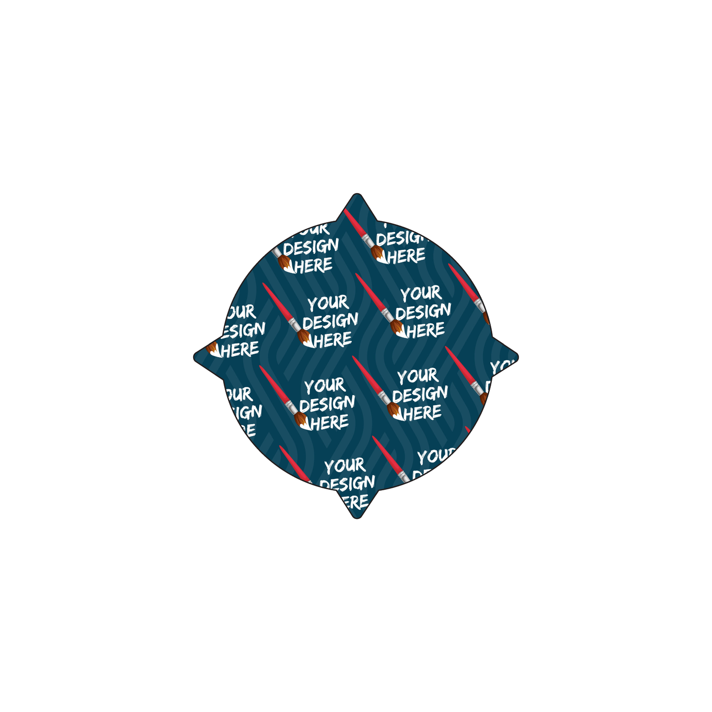 Custom Plastic 2.125" x 2.125" Compass Shape Cards