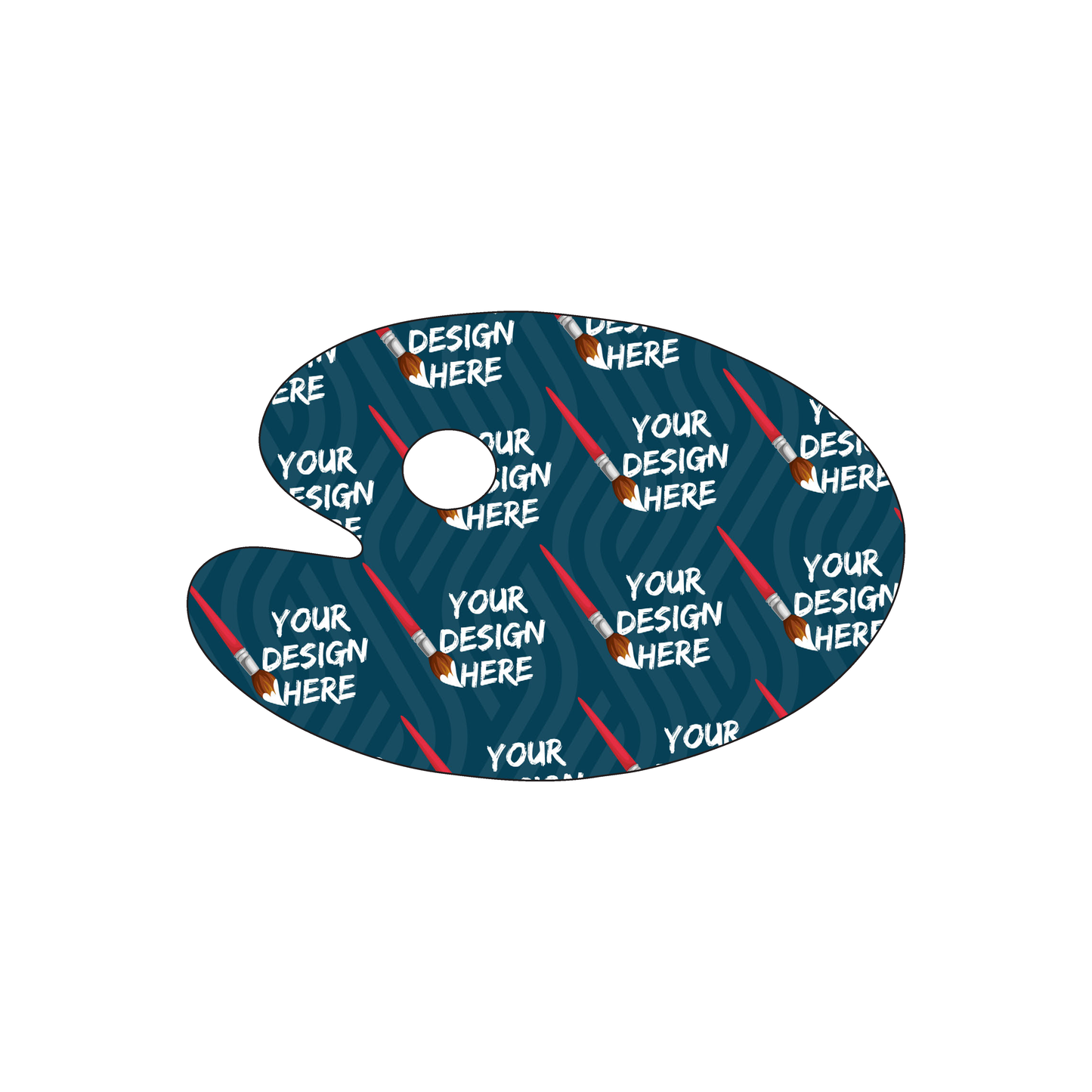 Custom Plastic 3.25" x 2.125" Paint Palette Shape Cards