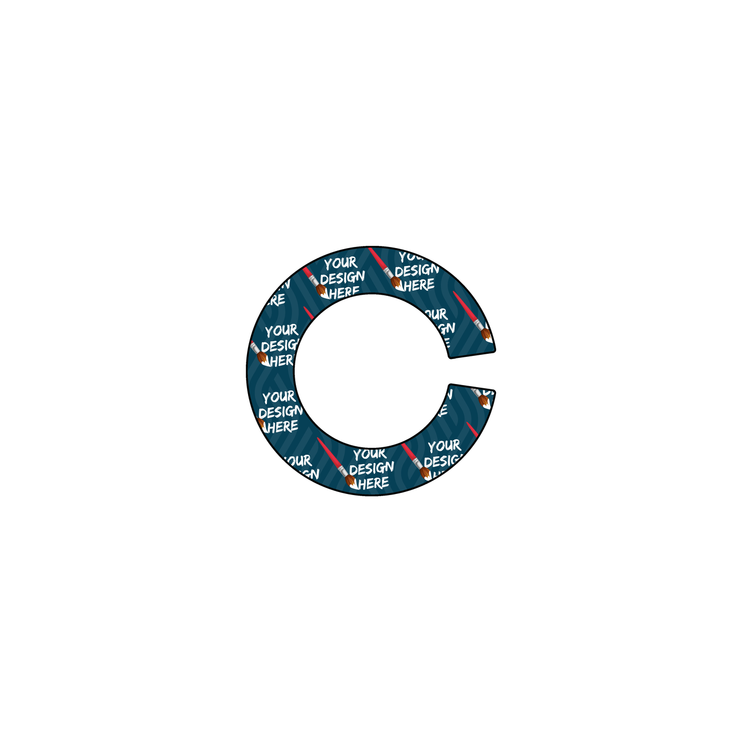 Custom Plastic 1" x 1" Circle C