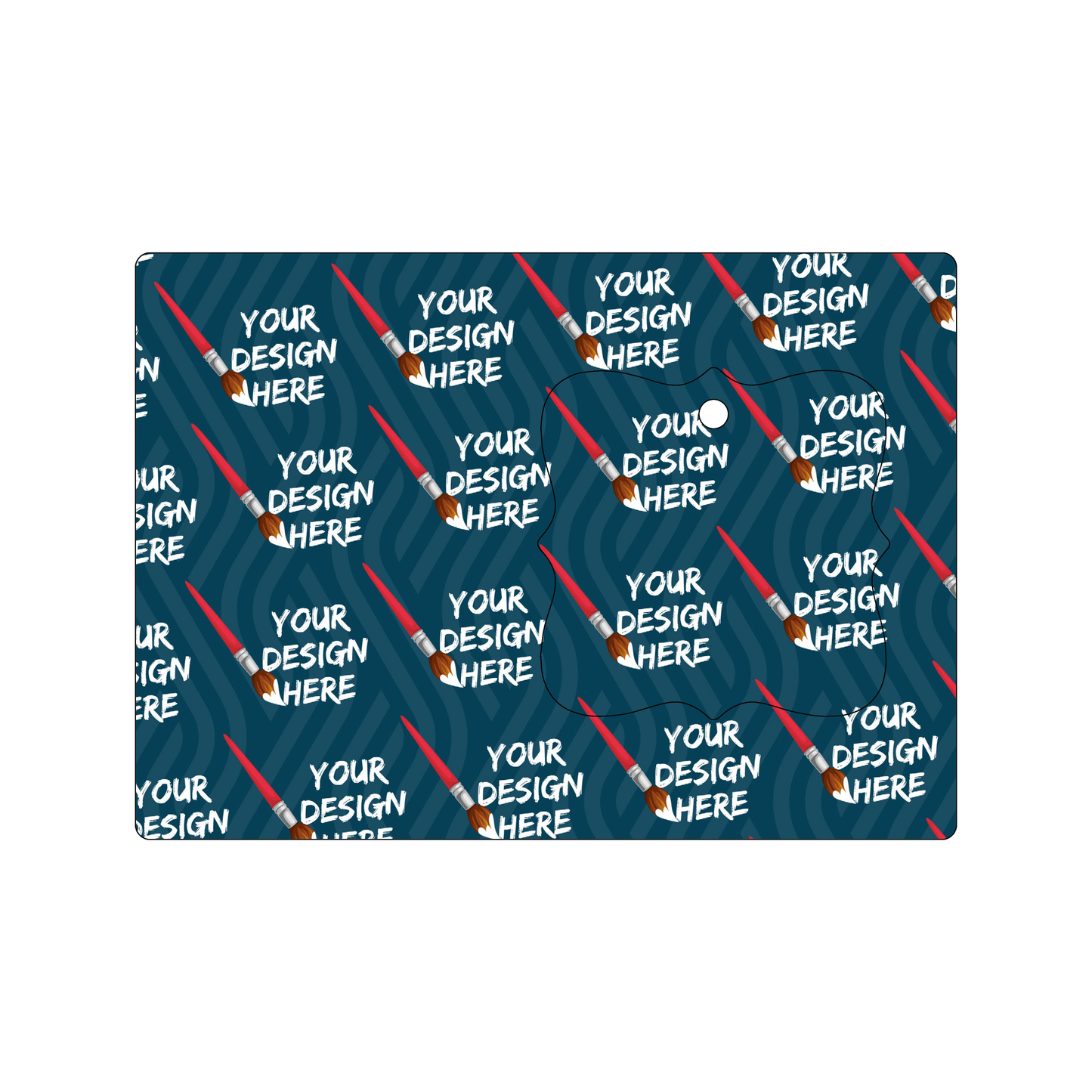 Custom Plastic 5" x 7" Card with Ornate Punch-Out Key Tag Combo