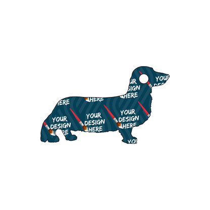 Custom Plastic 2.5" x 1.5" Weiner Dog Shape Key Tags