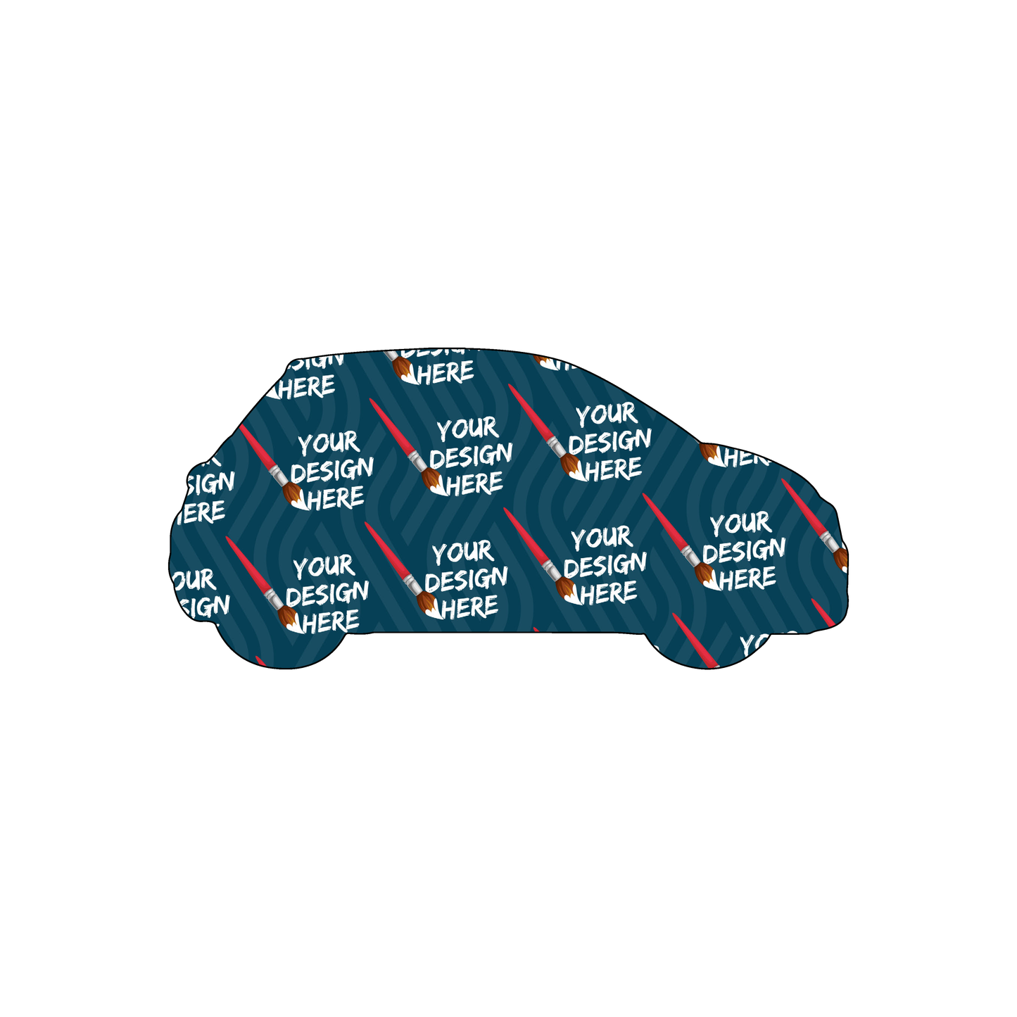Custom Plastic 3.5" x 1.65" Car Shape Cards