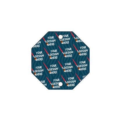 Custom Plastic 2.5" x 2.5" Octagon Tags with Two Holes