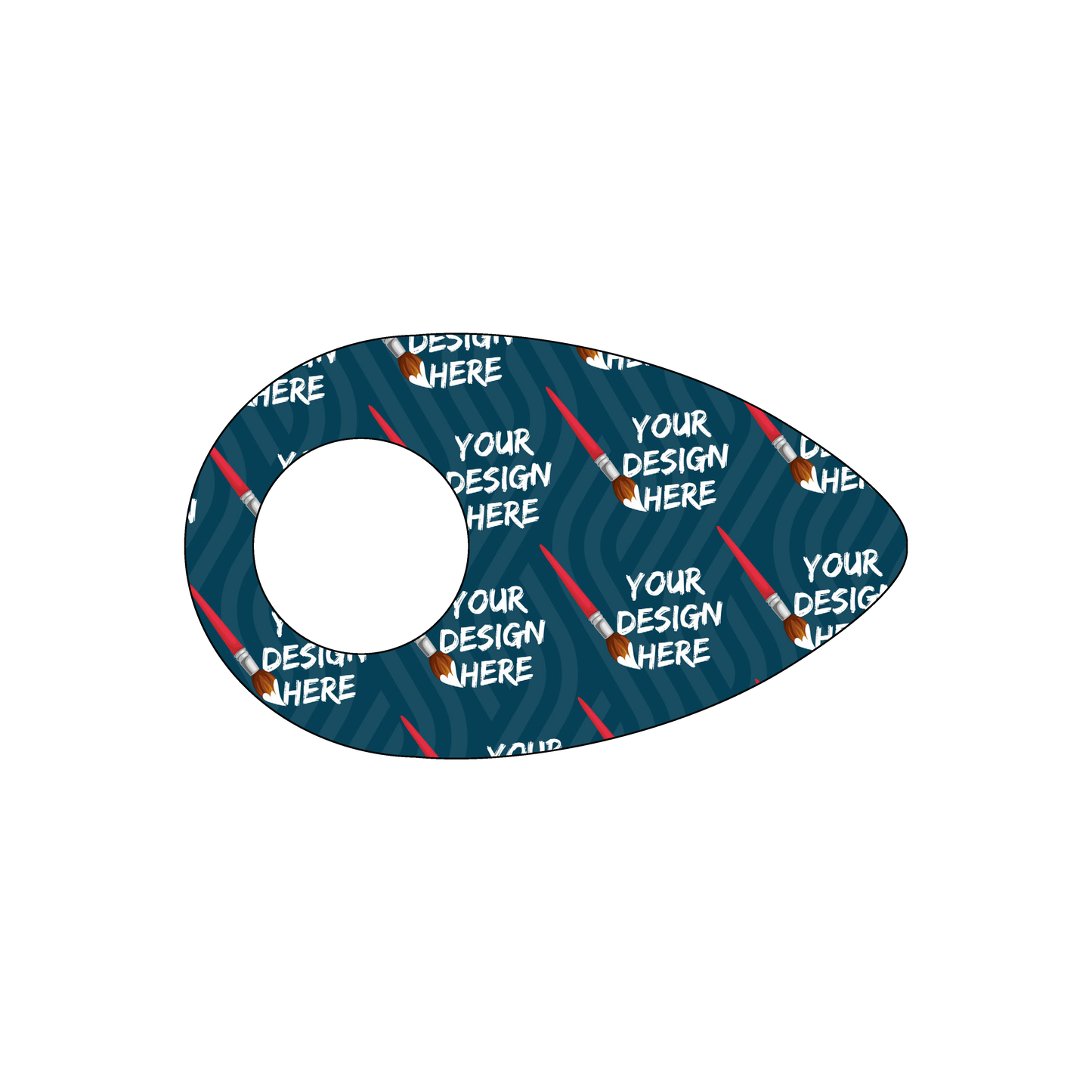 Custom Plastic 3.35" x 1.97" Teardrop Shape with Hole