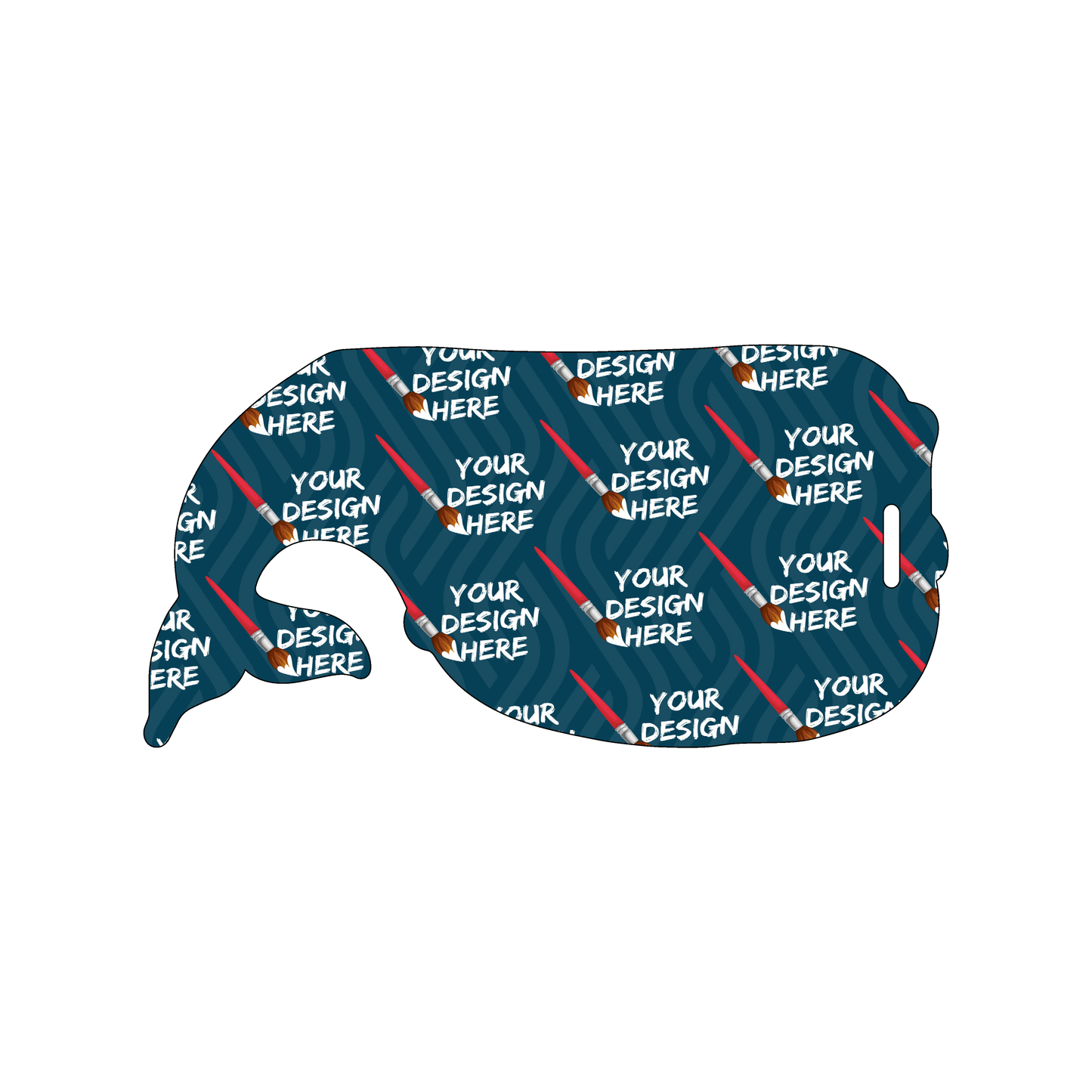 Custom Plastic 3" x 6" Whale Shape Luggage Tags