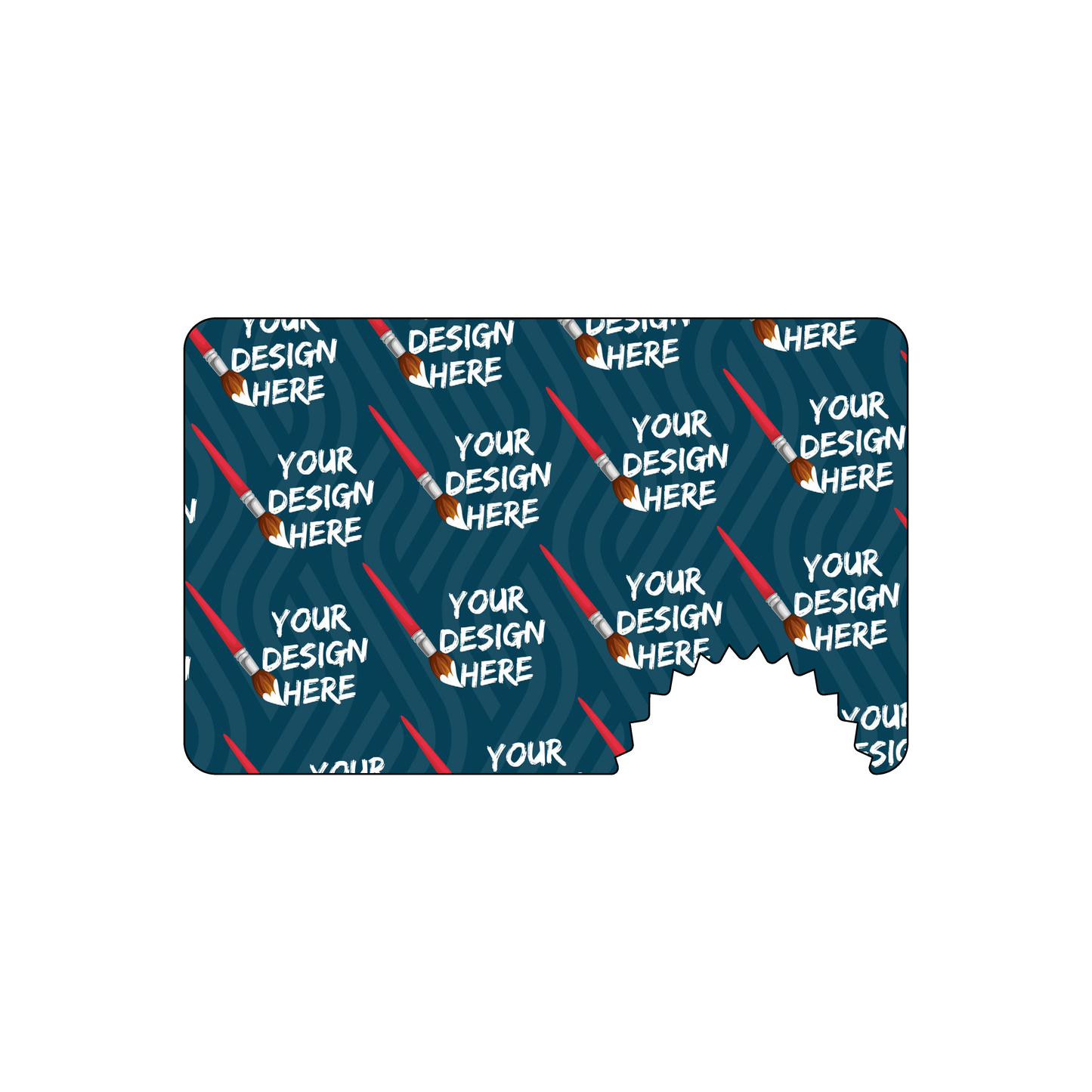 Custom Plastic 3.375" x 2.125" Shark Bite Cut-Out Cards