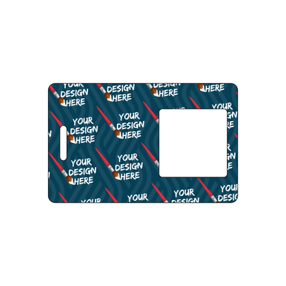 Custom Plastic 3.375" x 2.125" Badges with Punch-Out Square