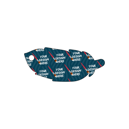 Custom Plastic 2.65" x 1.125" Feather Shape Key Tags