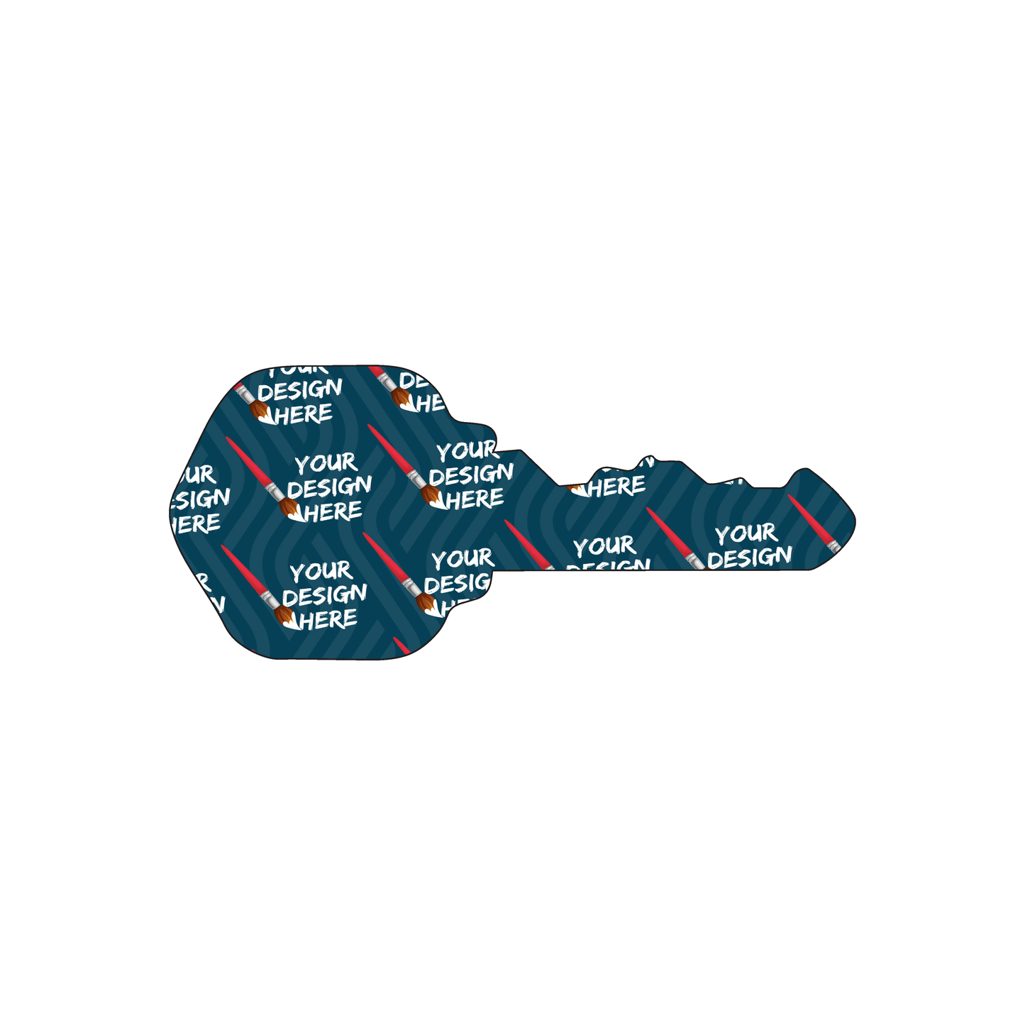 Custom Plastic 3.5" x 1.5" Key Shape Cards