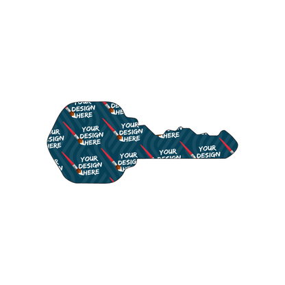 Custom Plastic 3.5" x 1.5" Key Shape Cards