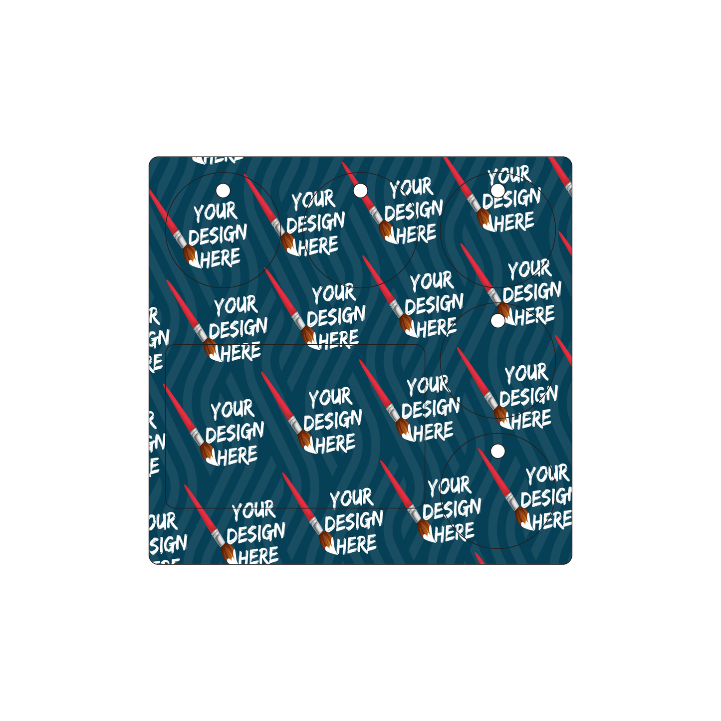 Custom Plastic 5.5" x 5.3" Card and Five Circle Key Tag Combo