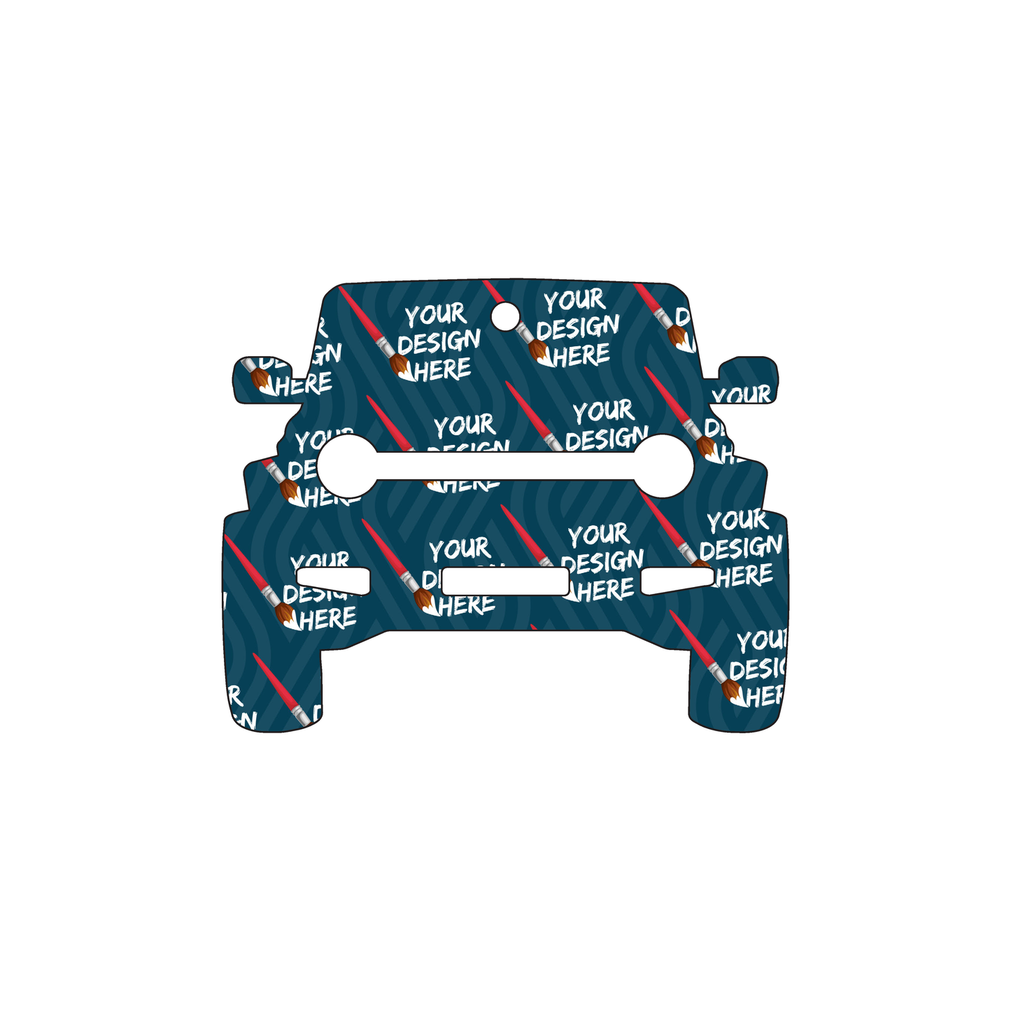 Custom Plastic 2.5" x 2" Jeep shape Key Tags